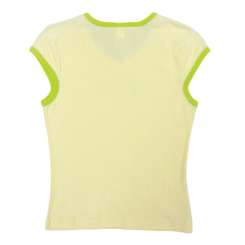 Nike Y2K V-Neck Baby Tee Girls XL Yellow Lime Green NWT Modern 690984-708